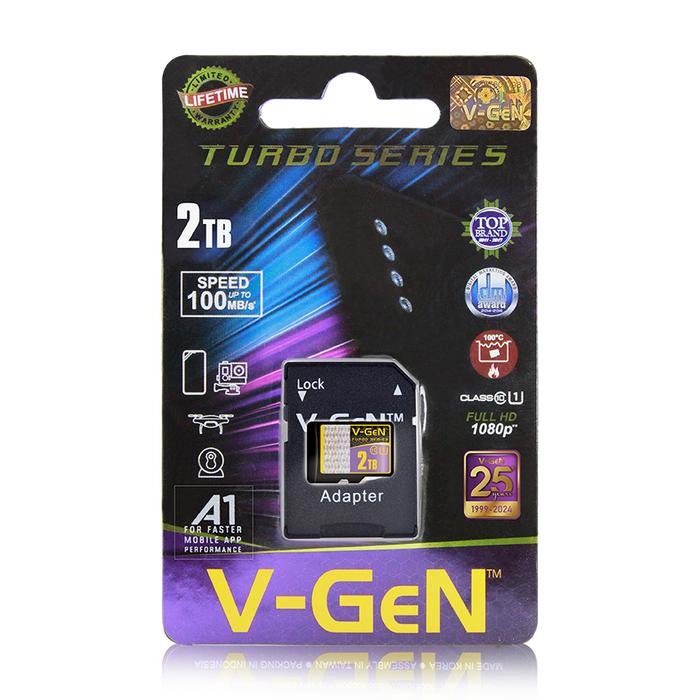 MicroSD V-GeN Turbo Class10 UHS1 8GB 16GB 32GB 64GB 128GB 256GB 512GB 1TB 2TB A1 - Image 2