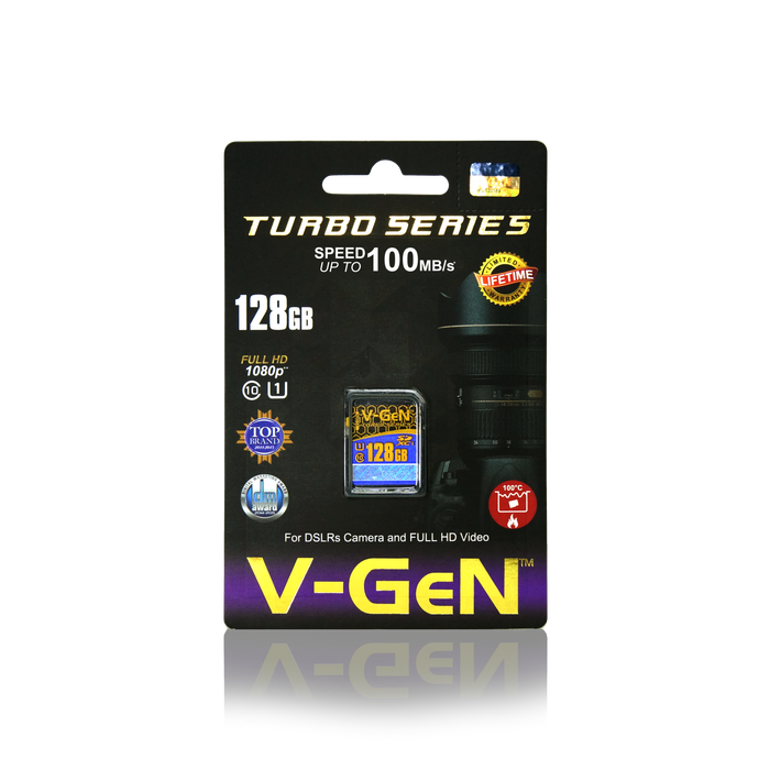 SD Card V-GeN Turbo Class10 UHS1 32GB 64GB 128GB Memori Kamera Digital