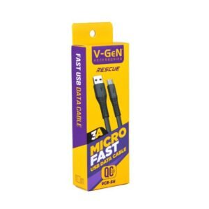 Kabel Data MicroUSB V-GeN VCB-56 Fast Charging QC3.0 3A Kabel Pipih 1 Meter
