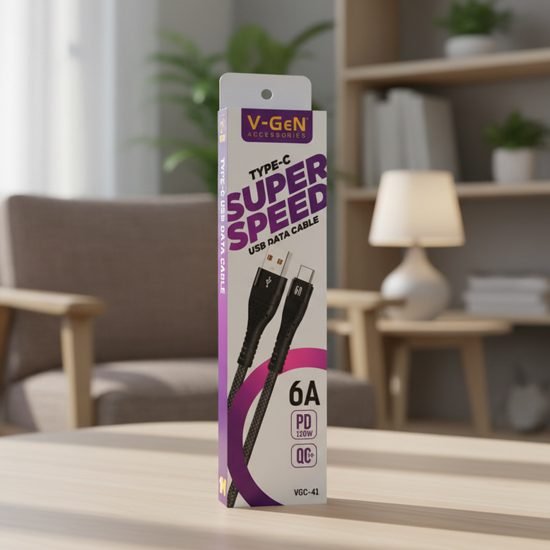 Kabel Data USB A to Type C VGC-41 C to C VGC-42 Super Fast Charging VOOC PD 120W 6A QC 4.0+ Nylon