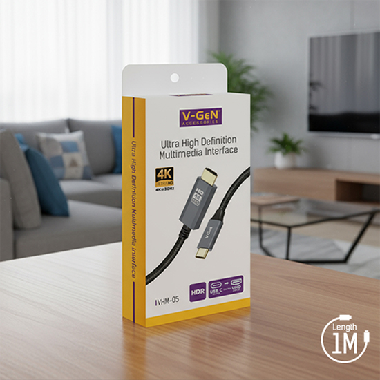 Kabel Type C to HDMI V-GeN VHM-05 1 Meter VHM-06 1,5 Meter VHM-07 2 Meter VHM-08 3 Meter Ultra High Definition 4K 30Hz