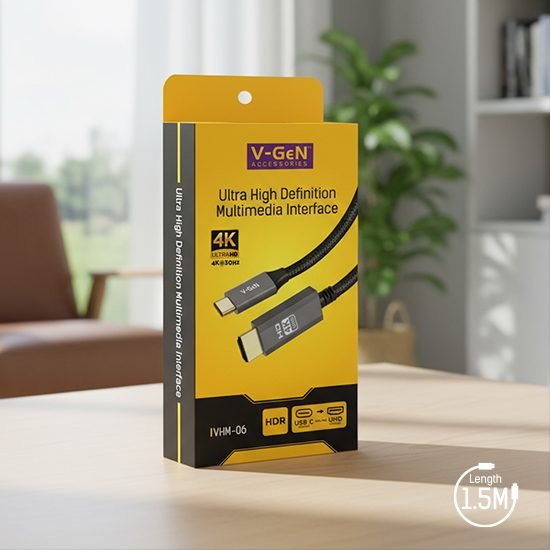 Kabel Type C to HDMI V-GeN VHM-05 1 Meter VHM-06 1,5 Meter VHM-07 2 Meter VHM-08 3 Meter Ultra High Definition 4K 30Hz - Image 2