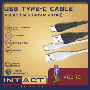 Kabel Data USB Type C V-GeN VGC-12 Fast Charging QC3.0 2.4 isi 2 Kabel 1 Meter