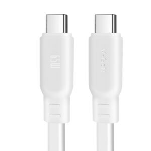 Kabel Data Type C to C V-GeN VGC-25 Super Fast Charging PD 65W 3A QC4.0 Pipih 1 Meter