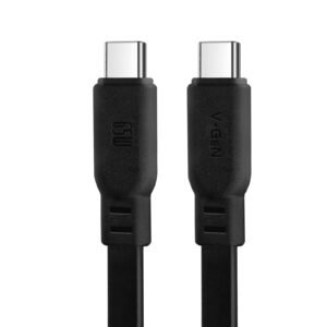 Kabel Data Type C to C V-GeN VGC-25 Super Fast Charging PD 65W 3A QC4.0 Pipih 1 Meter