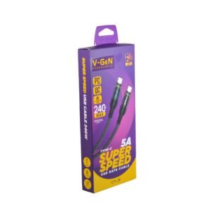Kabel Data C to C V-GeN CT1-28 Super Fast Charging 5A 240W PD3.1 480Mbps Data Transfer Digital Display 1 Meter