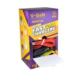 Kabel Data V-GeN Micro USB BCM3-01 2.1A Type C BCT3-01 3A Fast Charging QC3.0 1 Box Isi 30 pcs Kabel Bulat