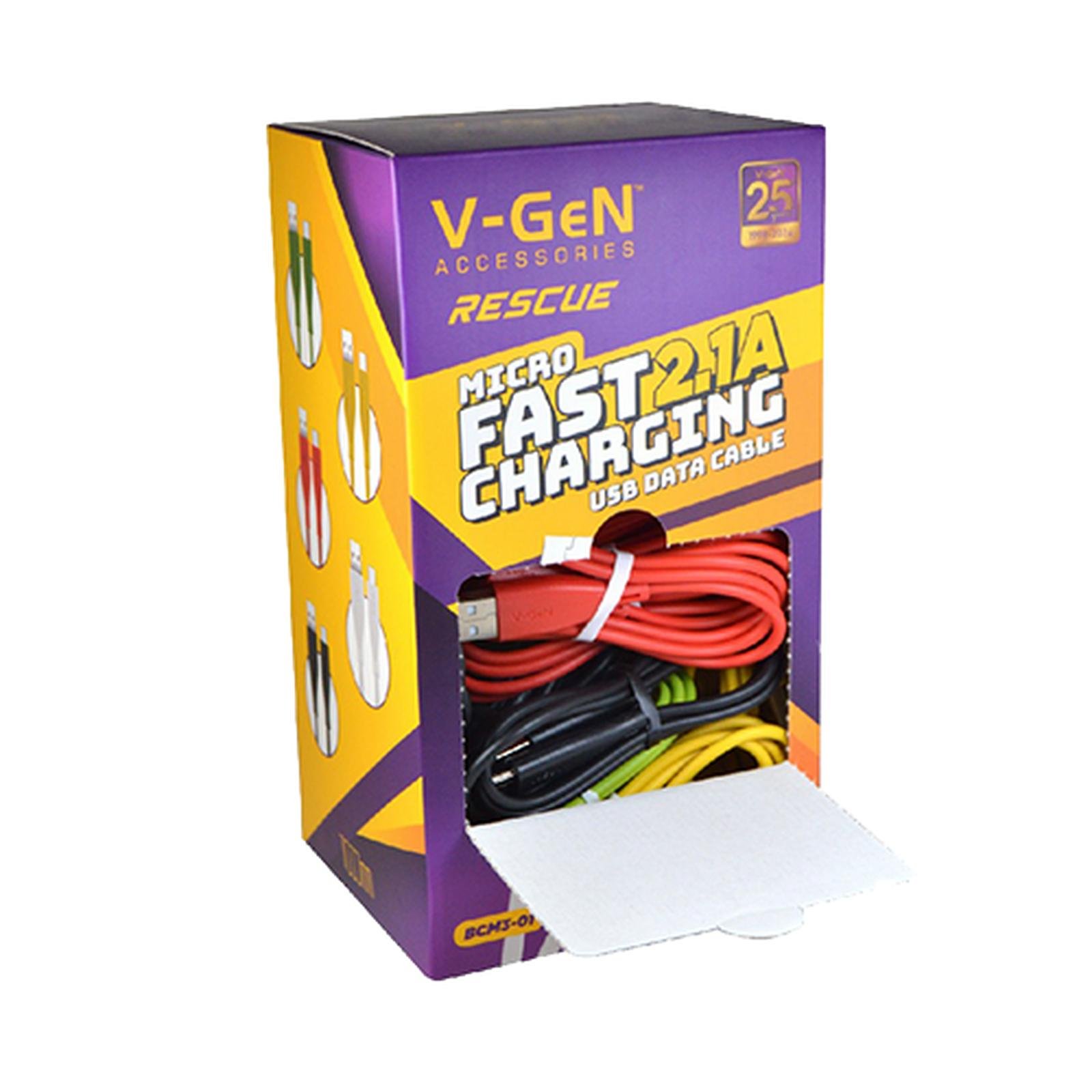 Kabel Data V-GeN Micro USB BCM3-01 2.1A Type C BCT3-01 3A Fast Charging QC3.0 1 Box Isi 30 pcs Kabel Bulat - Image 2