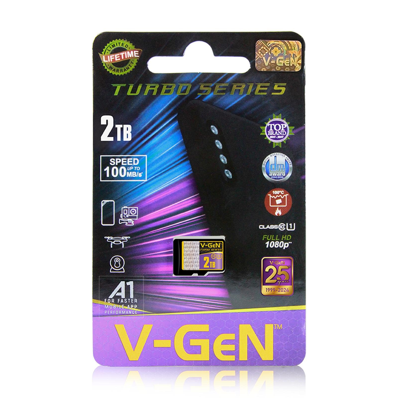 MicroSD V-GeN Turbo Class10 UHS1 8GB 16GB 32GB 64GB 128GB 256GB 512GB 1TB 2TB A1