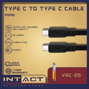 Kabel Data Type C to C V-GeN VGC-25 Super Fast Charging PD 65W 3A QC4.0 Pipih 1 Meter