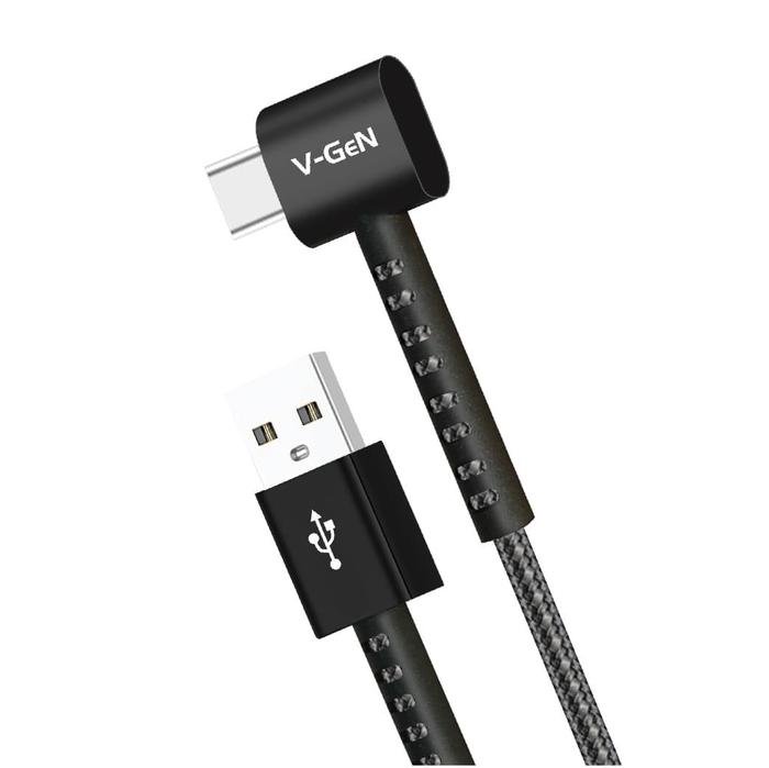 Kabel Data Gaming USB A To Type C V-GeN VGC-32 Fast Charging 3A QC3.0 L Shape Nylon 1 Meter - Image 3