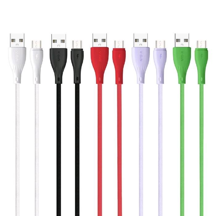 Kabel Data MicroUSB V-GeN JCM2-01 Pipih JCM2-02 Bulat JCM2-03 Nylon Fast Charging QC3.0 2.4A 1 Toples Isi 20 Pcs - Image 9