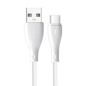 Kabel Data USB A To Type C V-GeN Rescue JCT2-02 JCT2-03 Nylon Fast Charging 2.4A QC3.0 1 Toples Isi 20 Pcs