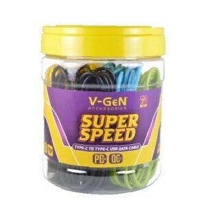Kabel Data Type C To Type C V-GeN JCU2-01 Super Fast Charging PD65W QC4.0 1 Toples Isi 20 Pcs