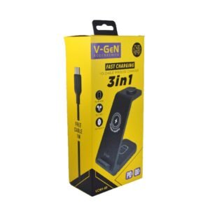 Wireless Charger V-GeN VCW1-03 Fast Charging 3 in 1 PD QC 15W Type C Input