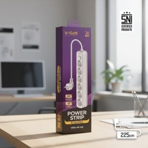 Power Strip V-GeN VPS-43 44 45 46 48 Stop Kontak 3/4/5/6 Lubang Socket Outlet EU Port SNI