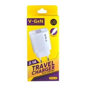 Adaptor Travel Charger V-GeN VTC2-16 VTC2-21 VTC2-25 VTC2-27 Dual Port USB 2.1A FREE Cable MicroUSB