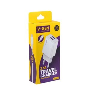 Adaptor Travel Charger V-GeN VTC2-16 VTC2-21 VTC2-25 VTC2-27 Dual Port USB 2.1A FREE Cable MicroUSB