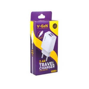 Adaptor Travel Charger V-GeN VTC2-17 VTC2-22 VTC2-26 VTC2-28 Dual Port USB 2.4A FREE Cable MicroUSB