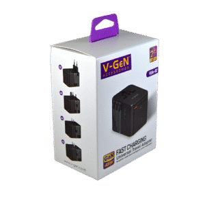 Travel Adapter Universal V-GeN VUA-01 25Watt VUA-02 45Watt VUA-05 SNI GaN PD Super Fast Charging EU UK AU US