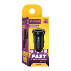 Car Charger V-GeN VCC1-06A VCC1-07A 1 Port USB QC3.0 18 Watt Type C PD 20 Watt