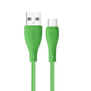 Kabel Data USB A To Type C V-GeN Rescue JCT2-02 JCT2-03 Nylon Fast Charging 2.4A QC3.0 1 Toples Isi 20 Pcs