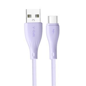 Kabel Data USB A To Type C V-GeN Rescue JCT2-02 JCT2-03 Nylon Fast Charging 2.4A QC3.0 1 Toples Isi 20 Pcs