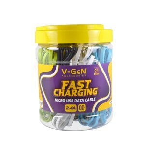 Kabel Data MicroUSB V-GeN JCM2-01 Pipih JCM2-02 Bulat JCM2-03 Nylon Fast Charging QC3.0 2.4A 1 Toples Isi 20 Pcs