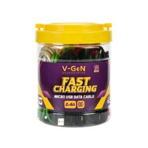 Kabel Data MicroUSB V-GeN JCM2-01 Pipih JCM2-02 Bulat JCM2-03 Nylon Fast Charging QC3.0 2.4A 1 Toples Isi 20 Pcs