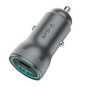 Car Charger V-GeN VCC2-20 VCC2-32 2 Port USB Fast Charging QC PD 20W FREE Cable USB A to C