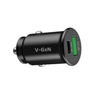 Car Charger V-GeN VCC2-20 VCC2-32 2 Port USB Fast Charging QC PD 20W FREE Cable USB A to C