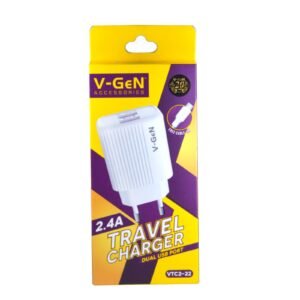 Adaptor Travel Charger V-GeN VTC2-17 VTC2-22 VTC2-26 VTC2-28 Dual Port USB 2.4A FREE Cable MicroUSB