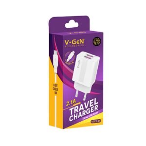 Adaptor Travel Charger V-GeN VTC2-16 VTC2-21 VTC2-25 VTC2-27 Dual Port USB 2.1A FREE Cable MicroUSB