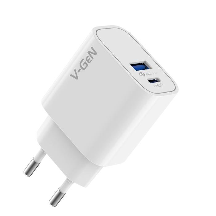 Adaptor Travel Charger V-GeN VTC2-36 20W VTC2-37 30W Super Fast Charging PD Type C USB A FREE Cable C to C - Image 3