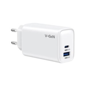 Adaptor Travel Charger V-GeN VTC2-40 45W VTC2-42 65W Dual Port USB A Type C Super Fast Charging VOOC QC3.0 PD FREE Cable C to C