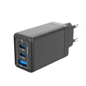 Adaptor Travel Charger V-GeN VTC3-03 Super Fast Charging QC3.0 2 Port Type C 1 USB A PD 65W FREE Cable C to C